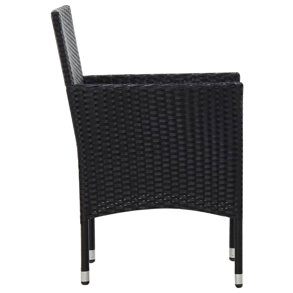 Set Divani da Giardino 4 pz con Cuscini in Polyrattan Nero