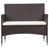 Set Divani da Giardino 5 pz con Cuscini in Polyrattan Marrone