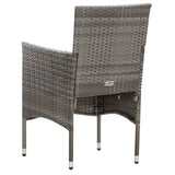 Set Divani da Giardino 5 pz con Cuscini in Polyrattan Grigio