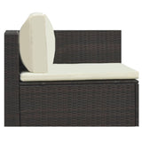 Set Divani da Giardino 5 pz con Cuscini in Polyrattan Marrone