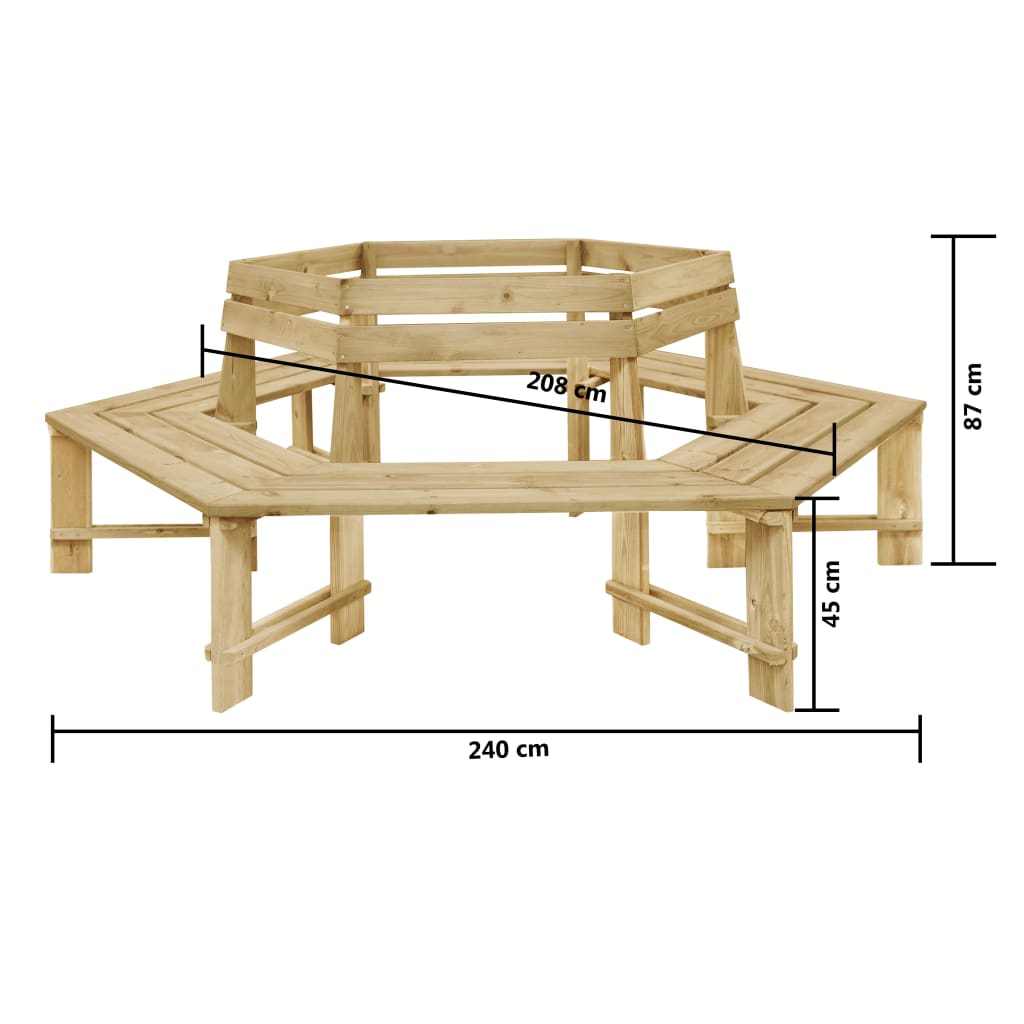 Panchina da Giardino 240 cm in Legno di Pino Impregnato