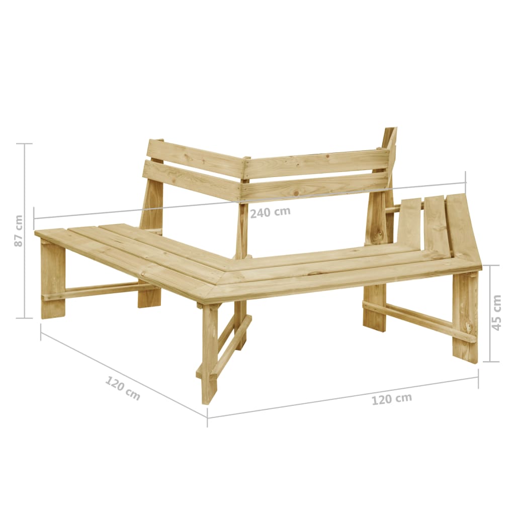 Panchina da Giardino 240 cm in Legno di Pino Impregnato