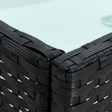 Set Divani da Giardino 5pz con Cuscini in Polyrattan Nero