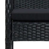 Set Divani da Giardino 5pz con Cuscini in Polyrattan Nero