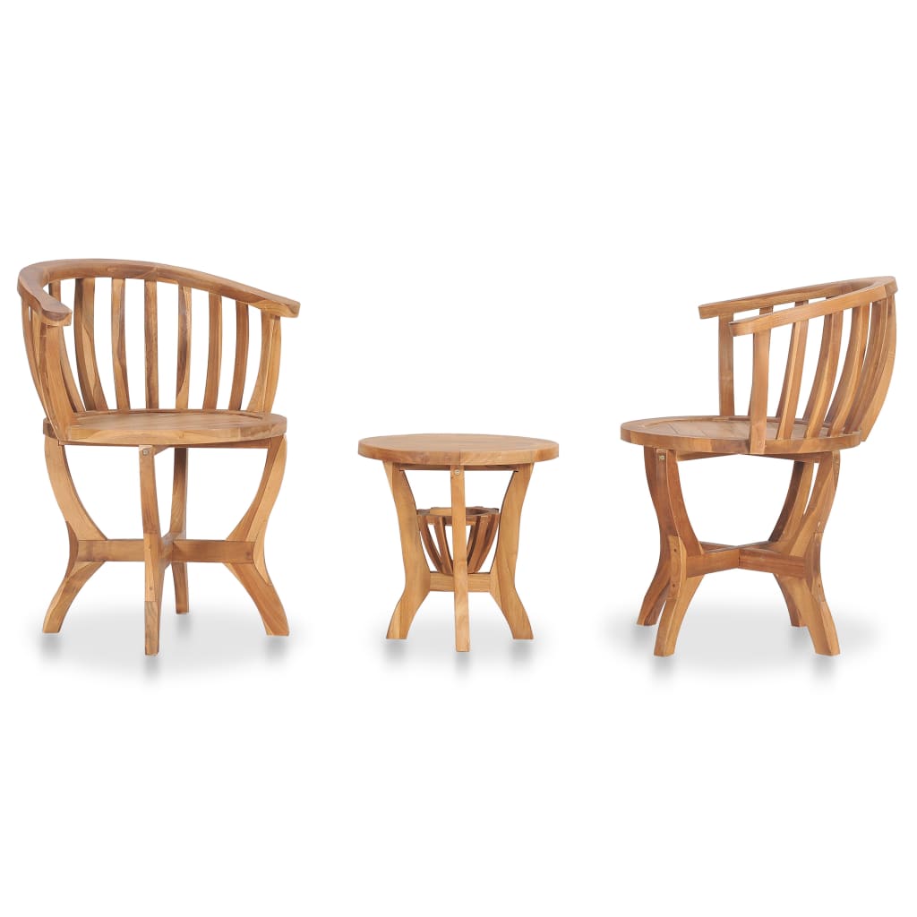 Set da Bistrot da Giardino 3 pz in Legno Massello di Teak