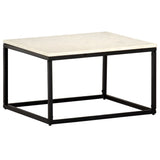 Tavolino da Salotto Bianco 60x60x35cm Pietra Vera Testura Marmo