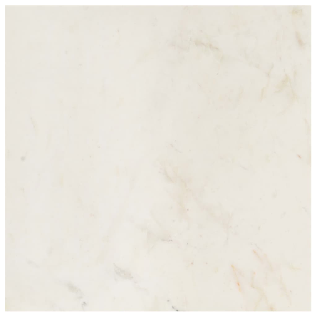 Tavolino da Salotto Bianco 60x60x35cm Pietra Vera Testura Marmo