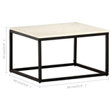 Tavolino da Salotto Bianco 60x60x35cm Pietra Vera Testura Marmo