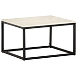 Tavolino da Salotto Bianco 60x60x35cm Pietra Vera Testura Marmo