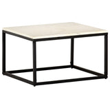 Tavolino da Salotto Bianco 60x60x35cm Pietra Vera Testura Marmo