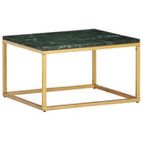 Tavolino da Salotto Verde 60x60x35 cm Pietra Vera Testura Marmo
