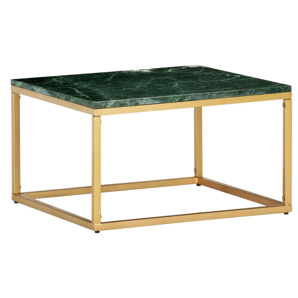 Tavolino da Salotto Verde 60x60x35 cm Pietra Vera Testura Marmo