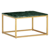 Tavolino da Salotto Verde 60x60x35 cm Pietra Vera Testura Marmo