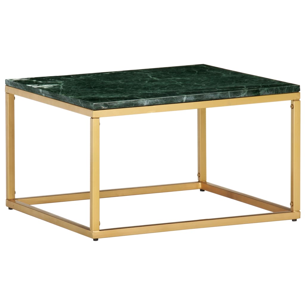 Tavolino da Salotto Verde 60x60x35 cm Pietra Vera Testura Marmo