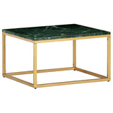 Tavolino da Salotto Verde 60x60x35 cm Pietra Vera Testura Marmo