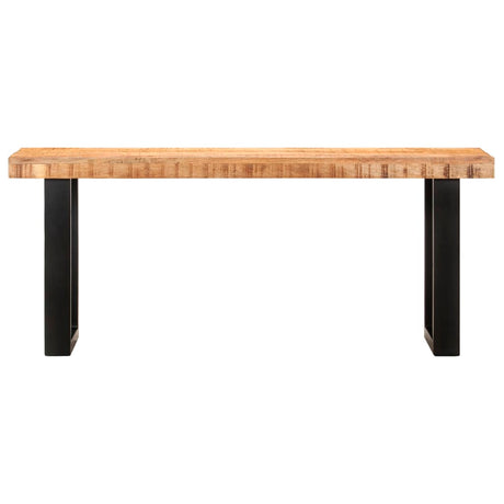 Panca 110 cm in Legno Massello di Mango e Acciaio