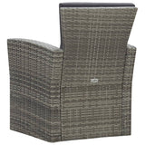 Set Divani da Giardino 4 pz con Cuscini in Polyrattan Grigio