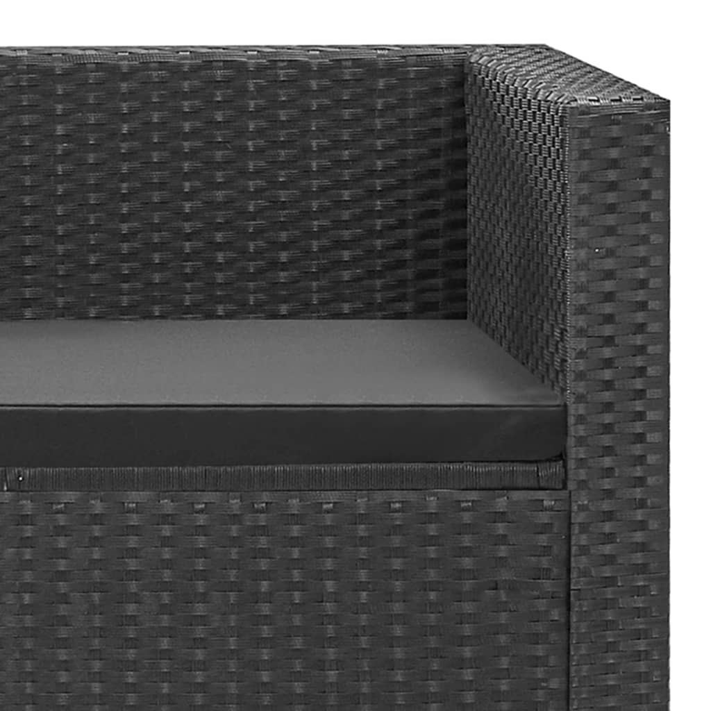 Set Divani da Giardino 4 pz Nero con Cuscini in Polyrattan