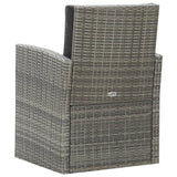 Set da Pranzo da Giardino 5 pz con Cuscini in Polyrattan Grigio