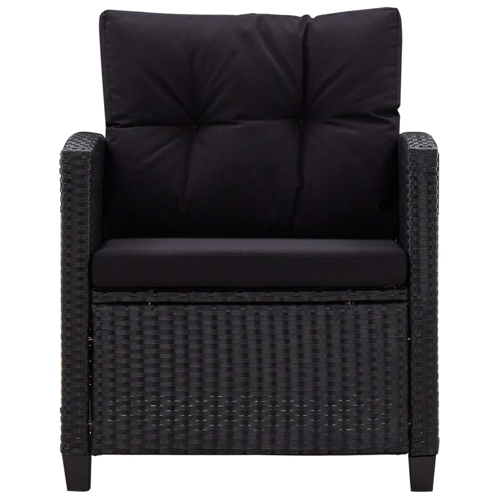 Set Divani da Giardino 6 pz con Cuscini in Polyrattan Nero