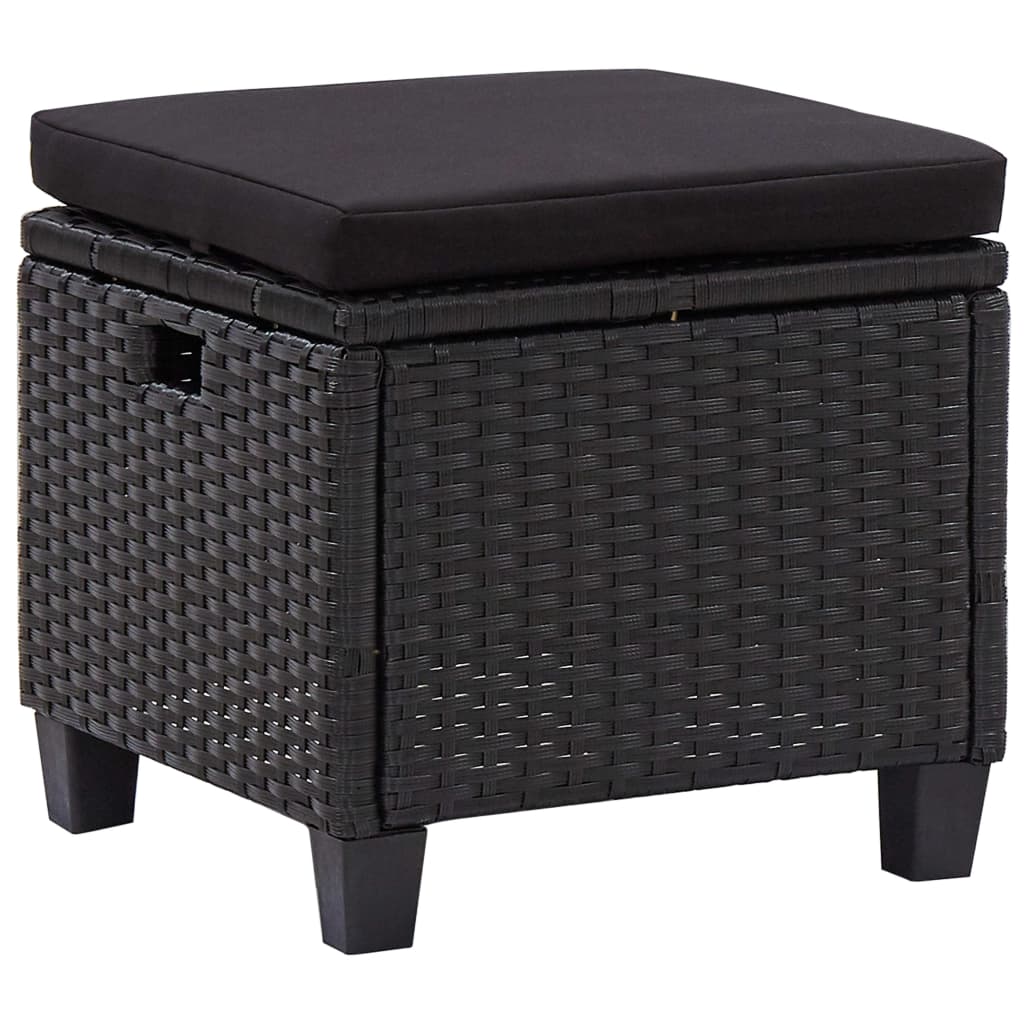 Set Divani da Giardino 6 pz con Cuscini in Polyrattan Nero