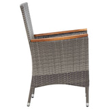 Set da Pranzo da Giardino 9 pz con Cuscini in Polyrattan Grigio