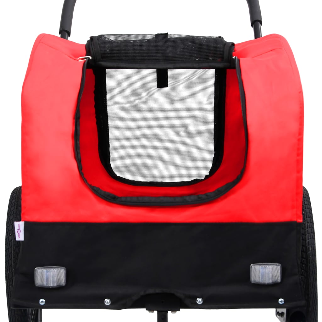 Pet Trailer and Stroller 2in1 Red and Black