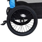 Rimorchio da Bici per Animali Carrello Jogging 2in1 Blu e Nero