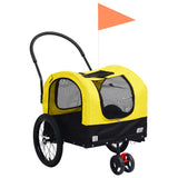 Bicycle Trailer for Animals Jogging Cart 2in1 Yellow and Black