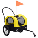 Rimorchio Bici per Animali Carrello Jogging 2in1 Giallo e Nero