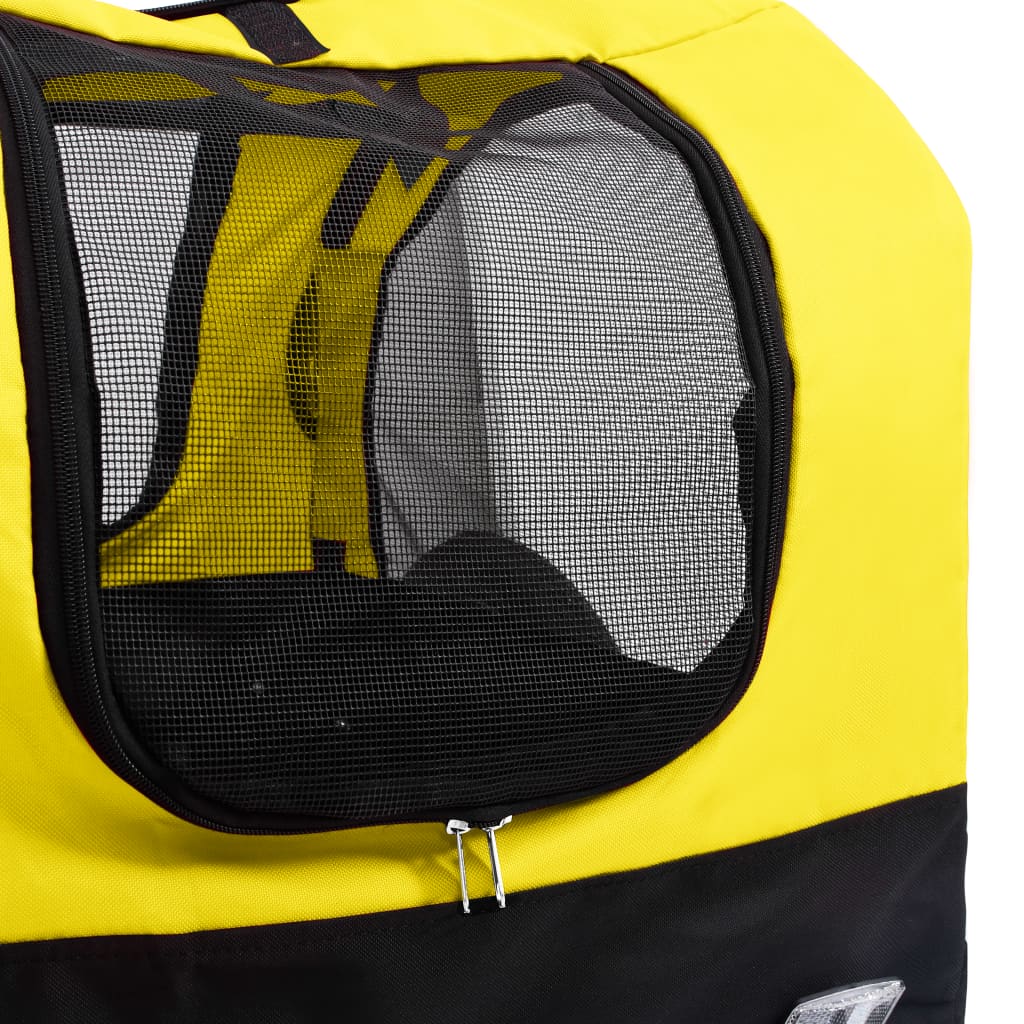 Bicycle Trailer for Animals Jogging Cart 2in1 Yellow and Black