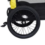 Bicycle Trailer for Animals Jogging Cart 2in1 Yellow and Black