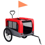 Rimorchio Bici Animali e Carrello Jogging 2 in 1 Rosso e Grigio