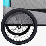 Fahrradanhänger für Tiere, Joggingwagen 2in1, Blau und Grau