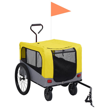 Animal Bike Trailer Jogging Cart 2in1 Yellow and Grey