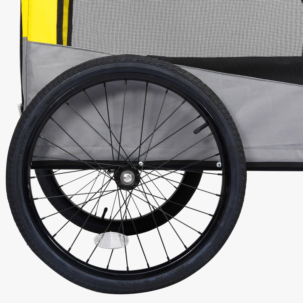 Rimorchio Bici Animali Carrello Jogging 2in1 Giallo e Grigio