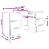 Scrivania Rovere Sonoma 140x50x77 cm in Legno Multistrato