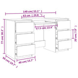 Scrivania Grigio Cemento 140x50x77 cm in Legno Multistrato