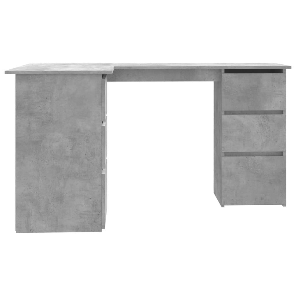 Scrivania Angolo Grigio Cemento 145x100x76 cm Legno Multistrato