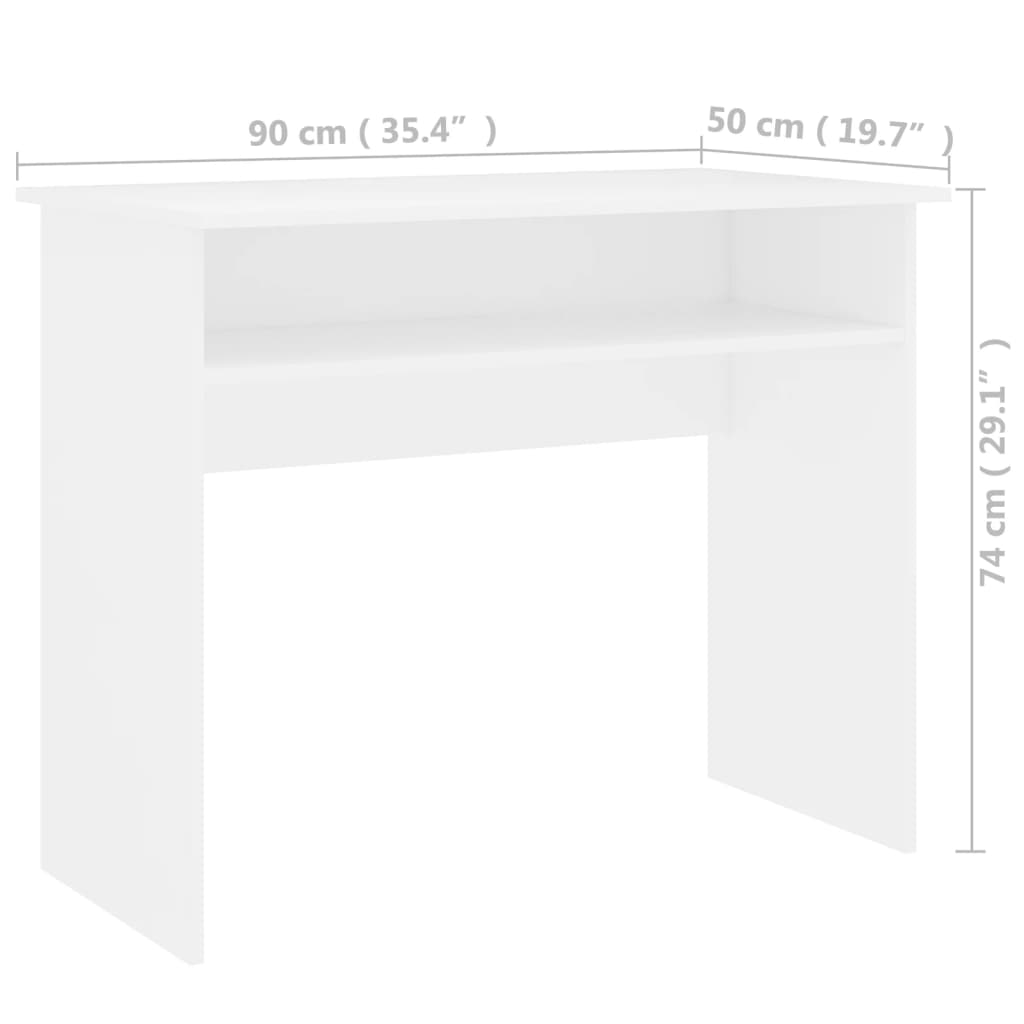 Scrivania Bianca 90x50x74 cm in Legno Multistrato