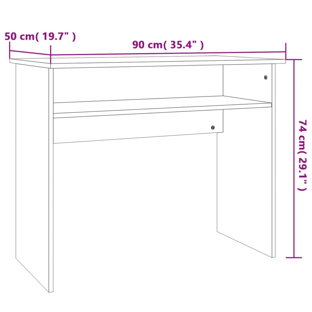 Scrivania Grigio Cemento 90x50x74 cm in Legno Multistrato