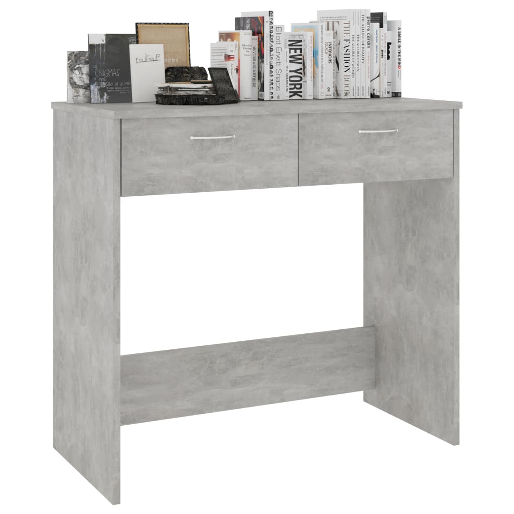 Scrivania Grigio Cemento 80x40x75 cm in Legno Multistrato