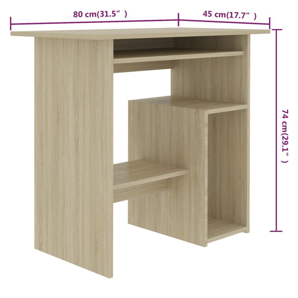 Scrivania Rovere Sonoma 80x45x74 cm in Legno Multistrato