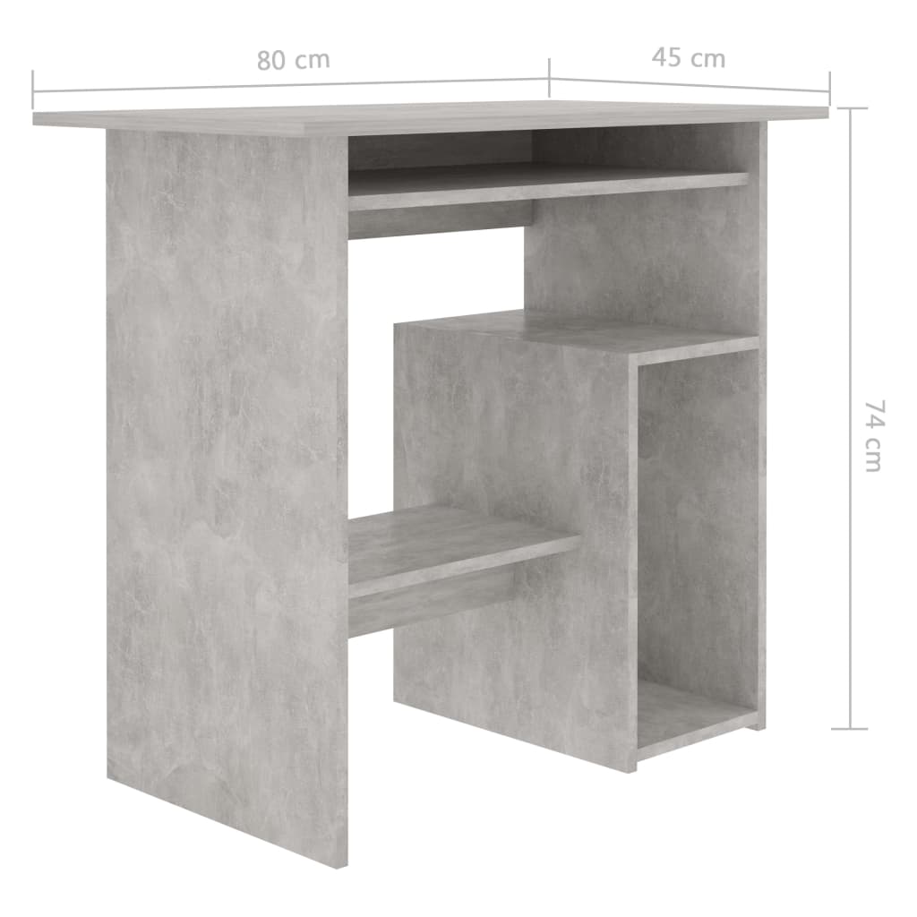 Scrivania Grigio Cemento 80x45x74 cm in Legno Multistrato