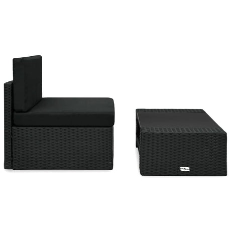 Set Divani da Giardino 2 pz in Polyrattan Nero