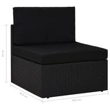 Set Divani da Giardino 2 pz in Polyrattan Nero