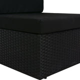 Set Divani da Giardino 3 pz in Polyrattan Nero