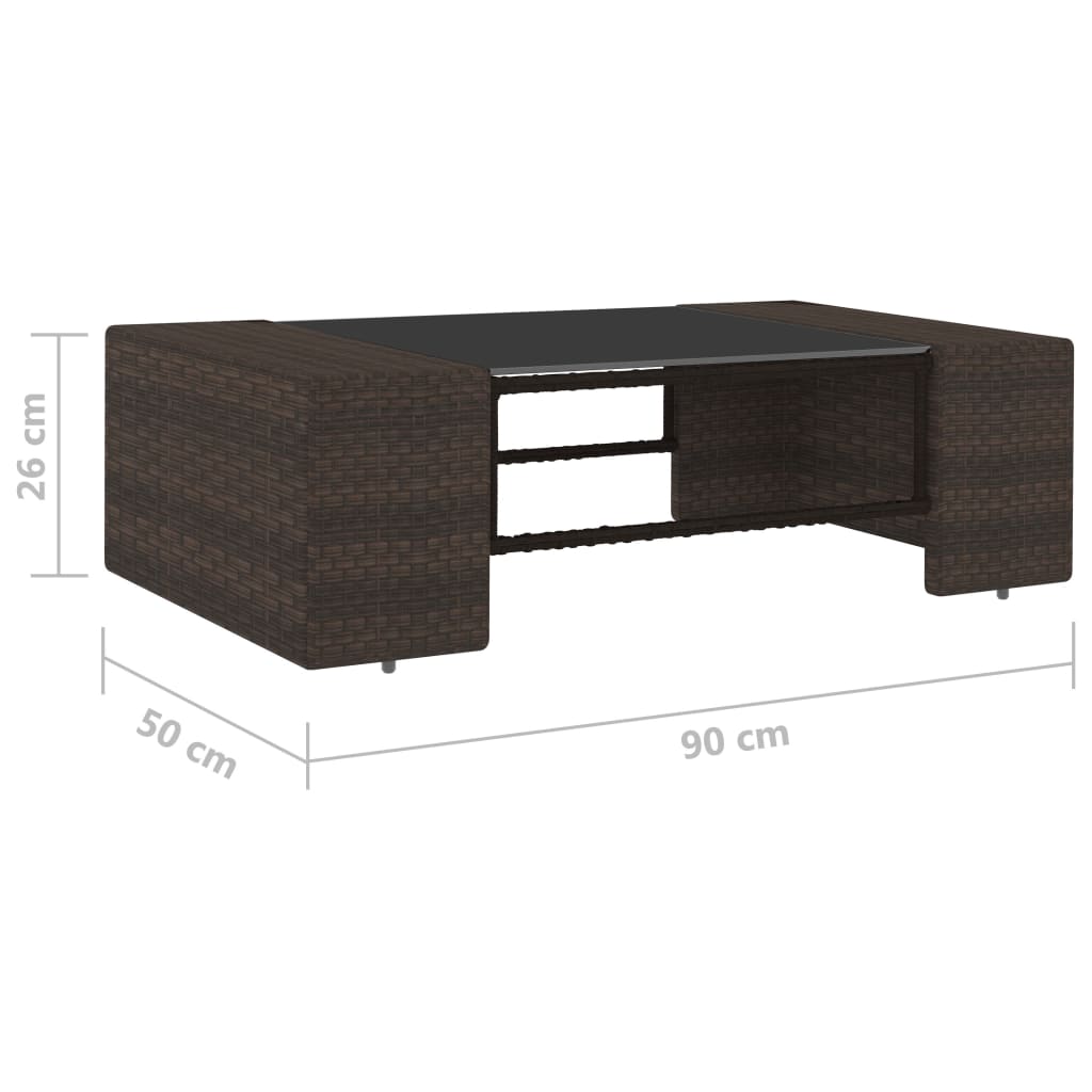 Set Divani da Giardino 2 pz in Polyrattan Marrone