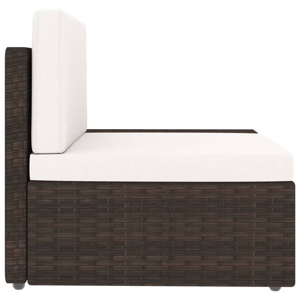 Set Divani da Giardino 3 pz in Polyrattan Marrone