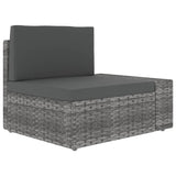 Set Divani da Giardino 3 pz in Polyrattan Grigio